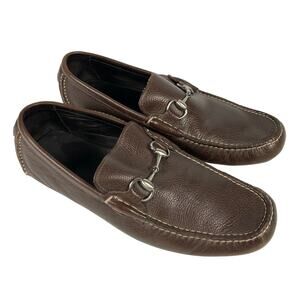 Peter Millar Brown Leather Driving Loafers Slip On Men's Size 8.5 M